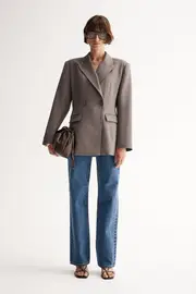 Sabina Blazer Taupe Size 6 | Elka Collective