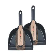Horsehair Broom & Dustpan Combo, Hand Broom, Compact Hand Sweep Set 2-Pack