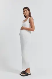 Scoop Neck Luxe Dress (Cream)