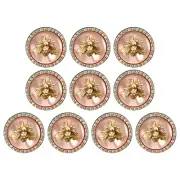 10Pcs Bee Metal Button25mm Rhinestone Buttons Sewing Coat Buttons DIY Craft H...