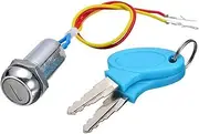 Ignition Key Switches 1 Set 2 Wire Key Ignition Switch Lock Motorcycle Vehicle Wire Ignition Lock with 2 Keys Reliable for ATV Go Kart Scooter Ignition Barrel Key Switch