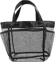 [CIATBYYJ] Mesh Shower Bag, Travel Toiletry Bag for Women Men, Portable Toiletry Bath Bag for Bathroom, Gym, Swimming, Camping, Beach, Traveling (Black), Black