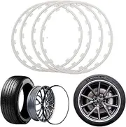 Wheel Rim Protector 17-20 in Diameter Wheel Rim Protector ，Car Hub Protection Ring Universal Tire Rim Guard Set of 4 ，Fits for Audi All Models (Color : White, Size : 20in)