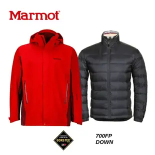 【速捷戶外】↓6.5折↓美國 Marmot 土撥鼠 31500 男Goretex 兩件式(內層羽絨外套)防水透氣外套(紅),登山雨衣,防水外套