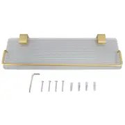 Bathroom Wall Rack Rust Proof Waterproof Modern Acrylic Panel Floating Storage Shelf for Towel Toiletries 40cm / 15.7in