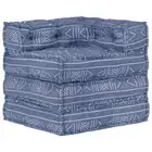 Modular Pouffe Indigo Fabric Footstool Foot Rest Stool Padded Seat Ottoman