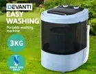 Devanti 3kg Mini Portable Washing Machine, Shoes Wash, Top Load Spin Camp Carava