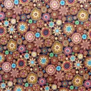 Quilting Patchwork Sewing Fabric Gondwana Mandala Brown 50x55cm FQ