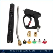5000PSI 3/8" High Pressure Washer Gun with Extension Wand Trigger Handle 1/4"