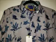 NWT Robert Graham Craneway Small Multicolored Long Sleeve Shirt Flip Cuff