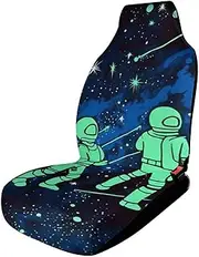 HETVBNS Breathable Car Seat Cover Glow in The Dark Car Front Seat Protector with Elastic Band Edge Auto Seats Cushions Cars Interior Accessories Fit SUV Sedan Van Truck 1PCS