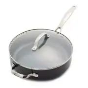GreenPan Saute Frying Pan 11" Aluminum Ceramic Non-Stick Round w/ Handle + Lid