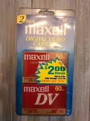 New Maxell Mini DV Digital Video Cassette 2 Pack Camcorders 60 min Blank Tapes