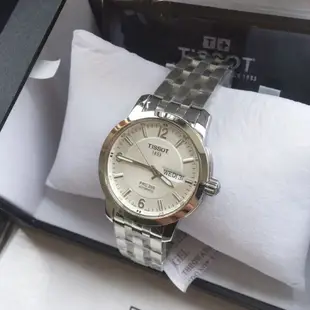 TISSOT PRC200 Automatic 白色面錶盤 銀色不鏽鋼錶帶 男士 自動機械錶 T014430110370