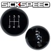 BLACK OL' SKOOL SHIFT KNOB/TRANSFER CASE SET FOR 5 SPEED JEEP YJ GEAR SHIFTER (for: Jeep)