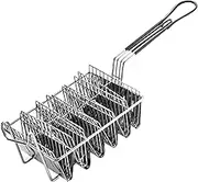 FytStycale Grip Handle Basket, Fryer Taco Holder Basket, Stainless Steel Burritos Taco Shell Fryer Basket for Use, 6 Grid