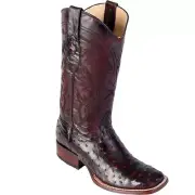 Los Altos Genuine CHERRY Ostrich Square Toe Western Cowboy Boot EE+ 8220318