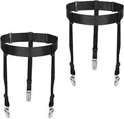 [InnoHHustle] Women's Plus Size Thigh Garter Belts, Adjustable High Elastic Garter Belt and Stockings Set Leg Garter Belt for Women with Thigh Garter Band, Black, Medium