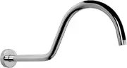 Shower Head Extension Arm with Flange - S Shaped High Arc Gooseneck Lo