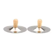 Finger Cymbals with Wooden Handles Mini Marchings Cymbals for Rhythm Band