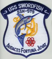 USS Swordfish SSN 579 - Crest BC Patch Cat No C5525