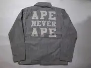 Super Rare A BATHING APE Ape Shawl Color Hickory Denim Jacket Coveralls B