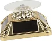 ERINGOGO 360Degree Solar Powered Motorized Rotating Display Stand with LED Lights Elegant Jewelry Turntable for Showcasing Accessories Low Noise Operation Mesmerizing Visual Appeal