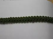 1/2" green gimp scroll trim - 5 yards piece