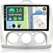 YUNTX Android 10 2 Din Car Stereo Fit for Ford Focus(2006-2011) - 4G+64G - [Built in CarPlay/Android auto/DSP/GPS] -Free Camera&MIC - Support DAB/Steering Wheel Control/MirrorLink/360 Kamera/IPS