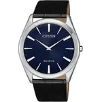 CITIZEN 星辰 光動能現代風尚薄型時尚男錶(AR3070-04L)-藍/38.4MM