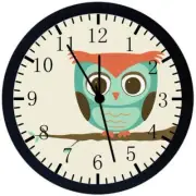 Cute Owl Wall Clock 12" Large Personalized option with adding names E218