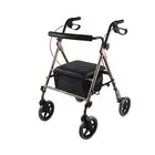 Champagne Aluminum Foldable Rollator Walker Frame Outdoor Walker Aids Mobility R