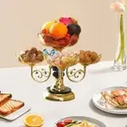 Fruit Plate Flower Snack Dessert Plate Fruit Bowl with 5 Compartment Light