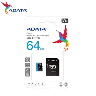 威剛 ADATA Premier 64G micro SDXC A1 UHS-I C10 U1 記憶卡 附轉卡