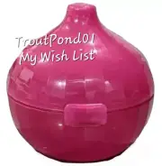 TUPPERWARE Forget Me Not Onion Keeper Red Purple Storage Container New