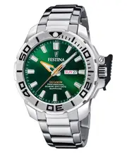 Festina Diver Stainless Steel Green Dial F20665-2 Mens Watch With Extra Strap