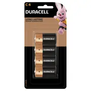 4 Pack Duracell Coppertop C 1.5V Alkaline Batteries