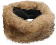 [GAROZATION] Warm Fluffy Fur Hat for Women and Men Fashionable Unisex Headband Cozy Protector Casual Parties and Daily Wear Coffee
