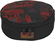 Camp Utensil Organizer - Portable Frying Pan Bag Bowl, Picnic Tableware Bag | High Capacity Round Cookware Pouch, Round Baking Tray Bag for Barbecue Gatherings Mountaineering Parties
