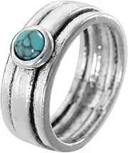 [VOLURE] Finger Joint, Ring Toe Ring,Rings,Resin Jewelry Vintage Turquoises for Women Simple Ring Stone Tibetan Party Silver Ethnic Finger Blue Rings Boho Rings Little Girl Rings