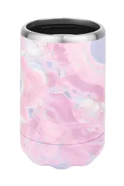 Barware Double Wall Insulated Can & Stubbie Holder (Pink Marble) - 350mL