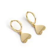 ANYCO Earrings Gold Plated Minimalist Glossy Love Heart Tassel Stud For Women Teen Girl Fashion Stylish Accessories Jewelry Gifts