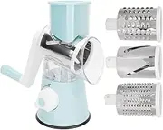 Hand Crank Revolving Vegetable Chopper, Stainless Steel Blue Vegetable Shredder Hand Crank Revolving Vegetable Chopping Tool Kitchen Supplies Seasoning and Spice Tool