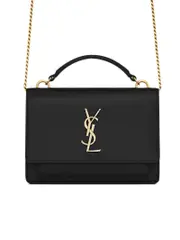 Saint Laurent Sunset Chain Wallet Gold Hardware in Smooth Leather