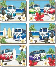 Country Kitchen Beach Kombi Cinnamon Cork Backed Placemats Set 6