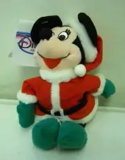 #4350 NWT RETIRED Disney Minnie Mouse Dressed As Santa 7" Mini Bean Bag Plush
