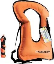 Faxpot Snorkel Vest, Inflatable Snorkeling Vest for Adults Travel, Portable Inflatable Swim Vest Buoyancy Vest for Snorkeling, Swimming, Paddleboarding Water Sports