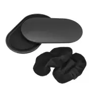 Exercise Core Sliders, Oval Glider Discs & Feet Covers Dual Sided, Black 2Set
