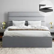 Benny Double Grey Storage Gas Lift Bed Frame