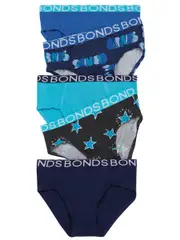 Bonds Boys Multipack Briefs 5 Pack 8-10 BONDS BUBBLE (STARS)